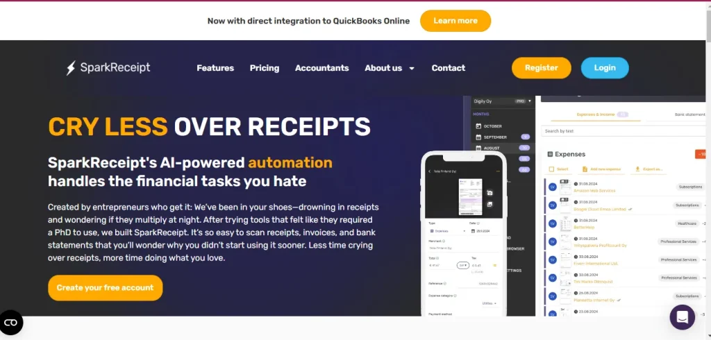 SparkReceipt Dashboard